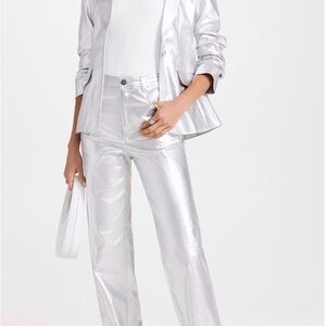 Cinq à Sept Metallic Silver Pantsuit